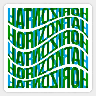 Horizontal Waves Typography (Blue Green) Sticker